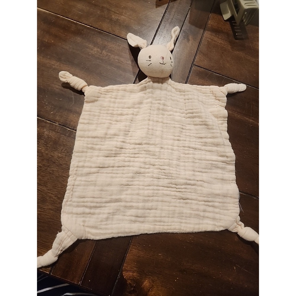 H & M Pink Easter Bunny Rabbit Cotton Muslin Security Blanket Lovey plush baby